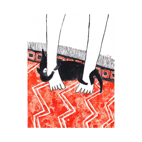 Black Cat on a Red Carpet