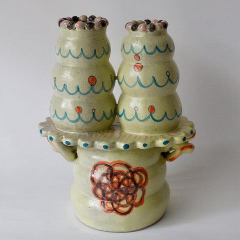 Canary Creeper Candle Holder (blue swirls)