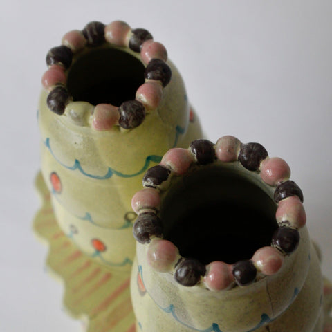 Canary Creeper Candle Holder (blue swirls)