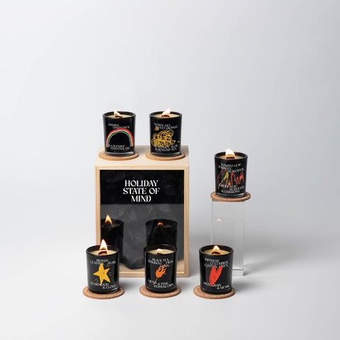 Set of 6 assorted candles - black edition