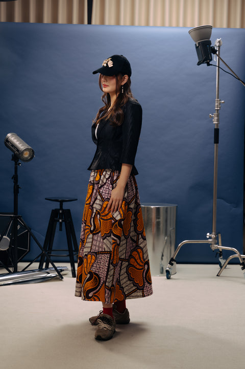 Full Volume Pleated Skirt - The Floral