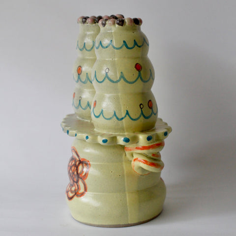 Canary Creeper Candle Holder (blue swirls)
