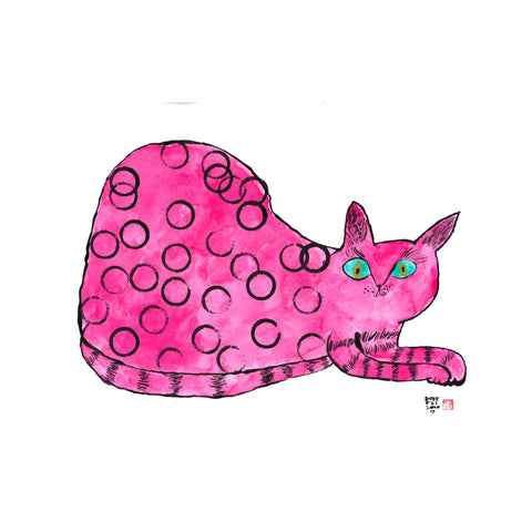 Pink Polka Dot Cat
